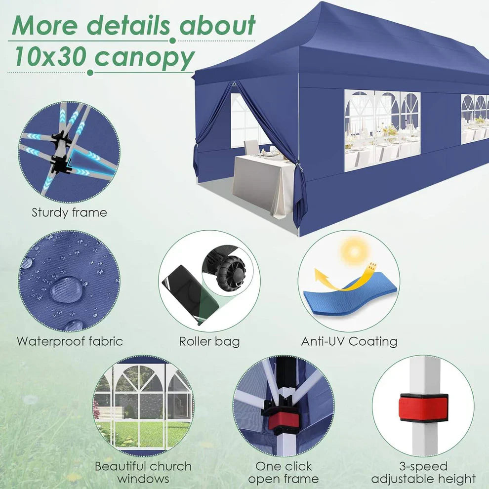 🔥[Hot sale]🔥10x20Pop up Canopy Tent with 6 sidewalls Commercial Heavy Duty Canopy UPF 50+ All Weather Waterproof Outdoor Wedding Party Tents
